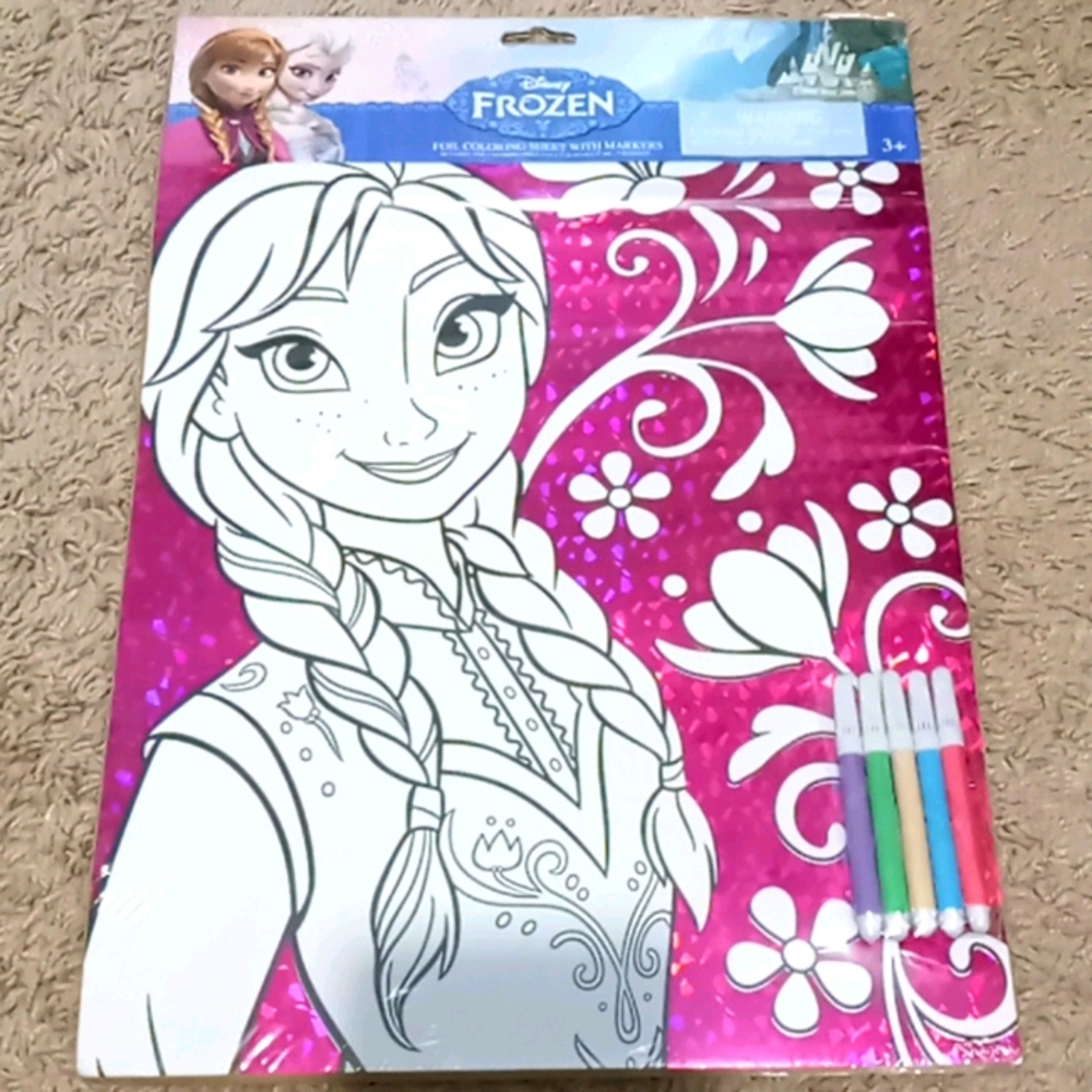 foil coloring sheet with markers